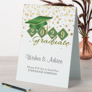 Elegant Classic Graduation Party Green & Gold
