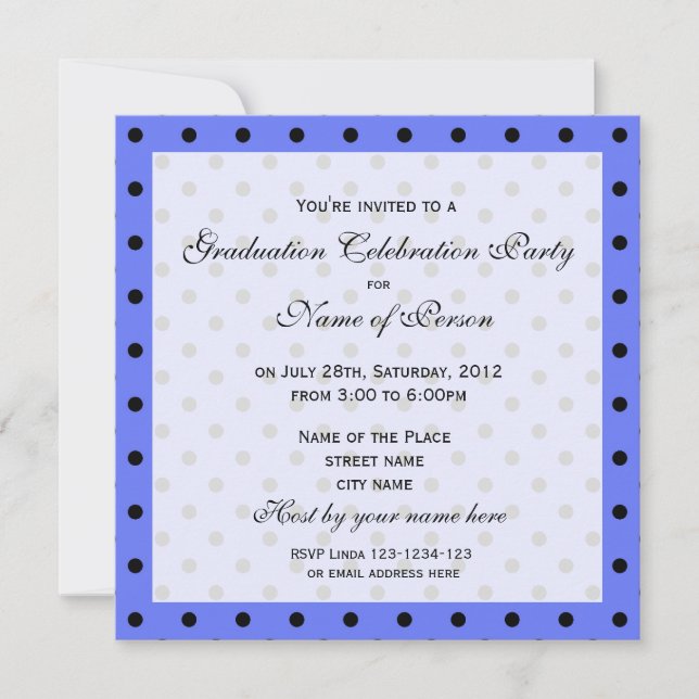 Elegant, classic graduation  party invitation (Front)
