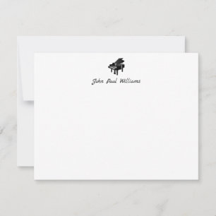 Elegant Classic Grand Piano Music Calligraphy Name Card