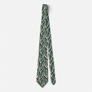 Elegant classic green floral pattern tie
