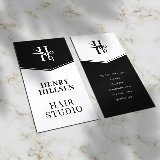 Elegant classic hairstylist  business card (Creator Uploaded)