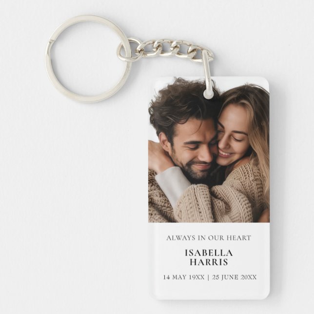 Elegant Classic “In Loving Memory” Keepsake Key Ring (Front)