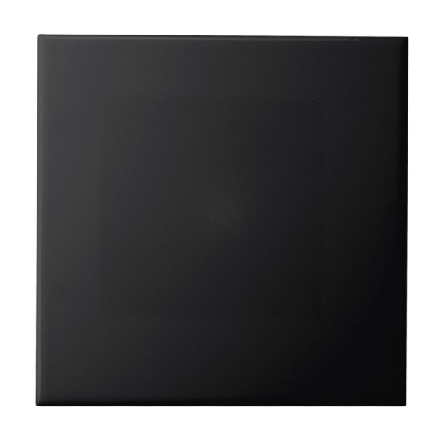 Elegant Classic Jet Black Solid Colour Ceramic Tile (Front)