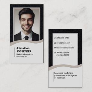 Elegant Classic Job Seeker Search Plain Grey Business Card