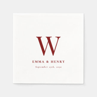 Elegant Classic Last Name Initial Wedding Napkin