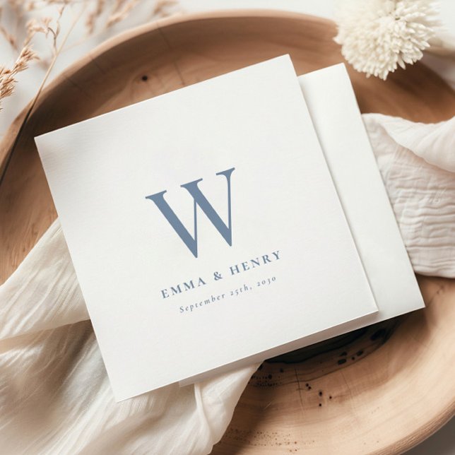 Elegant Classic Last Name Initial Wedding Napkin (Creator Uploaded)