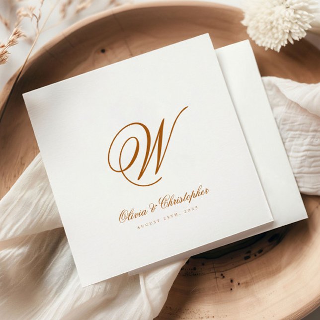 Elegant Classic Last Name Initial Wedding Napkin (Creator Uploaded)