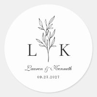 Elegant Classic Leaf Monogram Wedding