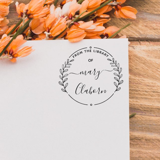 Elegant Classic Leaves Book From The Library Of Rubber Stamp (Creator Uploaded)