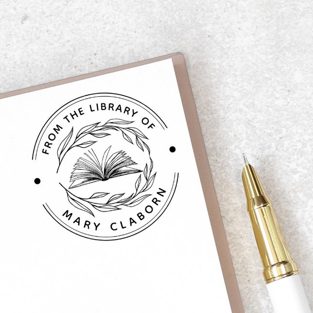 Elegant Classic Leaves Book From The Library Of Rubber Stamp (Creator Uploaded)