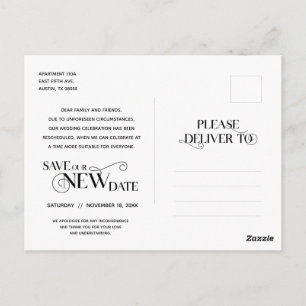 Elegant Classic, Love is Patient, Postponement Postcard