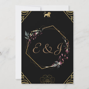 elegant Classic luxurious black gold wedding  Invitation