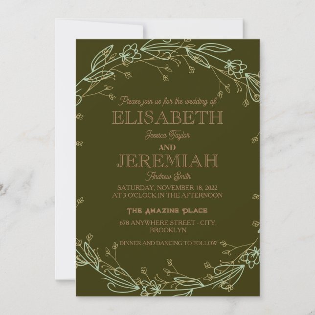 elegant Classic luxurious red formal wedding Invitation (Front)