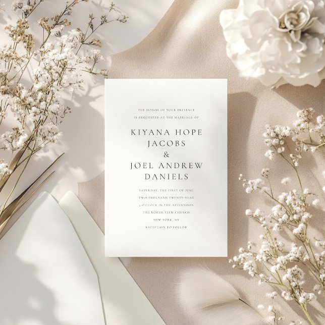 Elegant Classic Minimal Ampersand Wedding Invitation (Creator Uploaded)