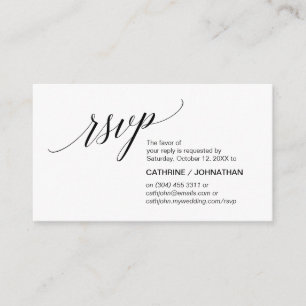 Elegant Classic minimal, Black Script, RSVP Enclosure Card
