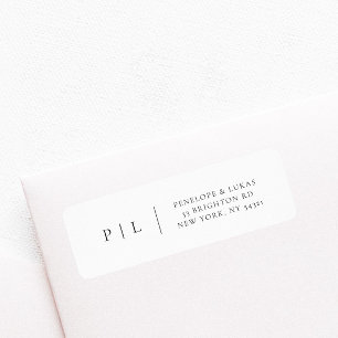 Elegant Classic Minimal Monogram Return Address Label