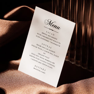 Elegant classic minimalist calligraphy wedding menu