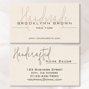Elegant Classic Minimalist Handmade Handcrafted Business Card