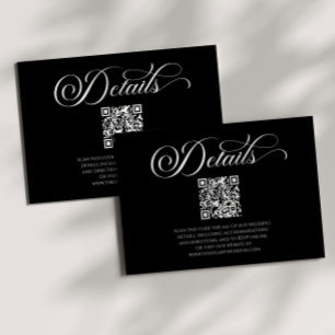 Elegant Classic Minimalist QR Code Wedding Details Enclosure Card
