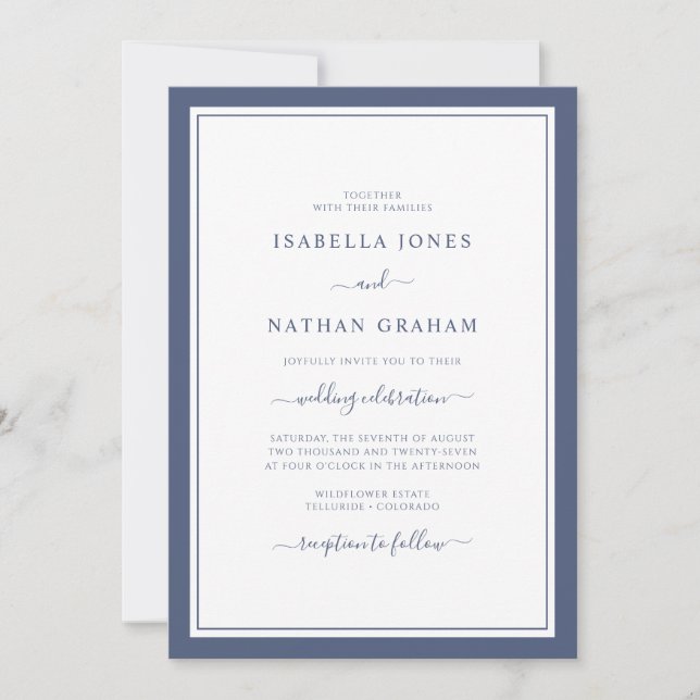 Elegant Classic Minimalist Wedding Invitation (Front)