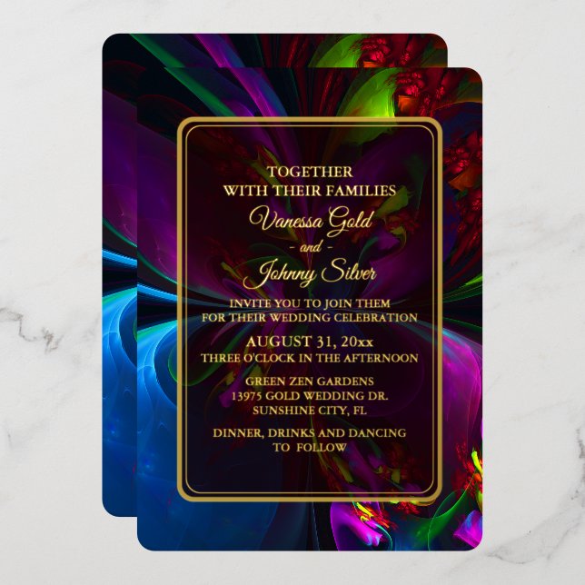 Elegant Classic Modern Floral Pattern #902 Wedding (Front/Back)