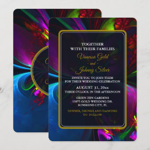 Elegant Classic Modern Floral Pattern #902 Wedding Invitation