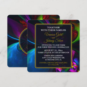 Elegant Classic Modern Floral Pattern #902 Wedding Invitation