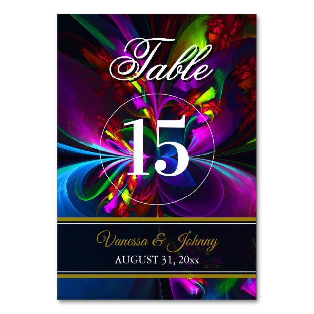 Elegant Classic Modern Floral Pattern #902 Wedding Table Number (Front)