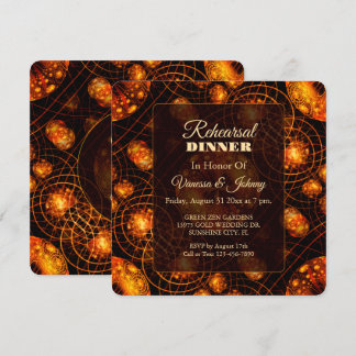 Elegant Classic Modern Gold #901 Wedding Rehearsal Invitation