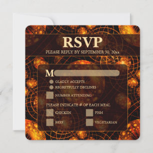 Elegant Classic Modern Gold #901 Wedding RSVP Card