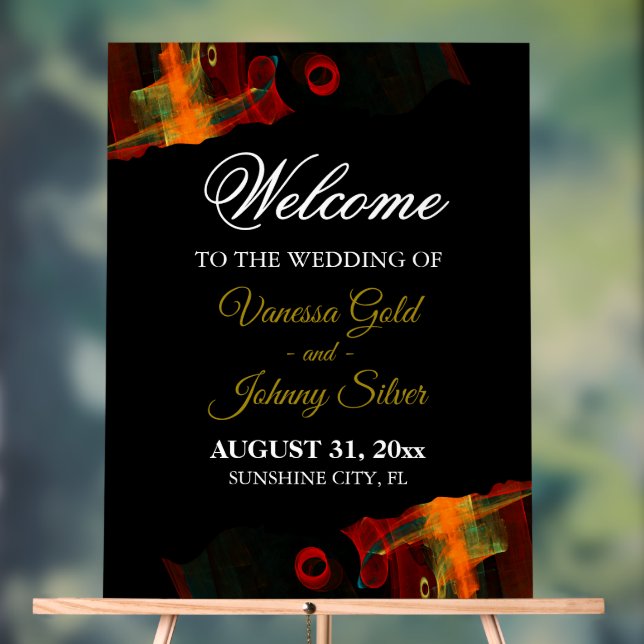 Elegant Classic Modern Trendy Pattern #903 Wedding Acrylic Sign (Neutral)