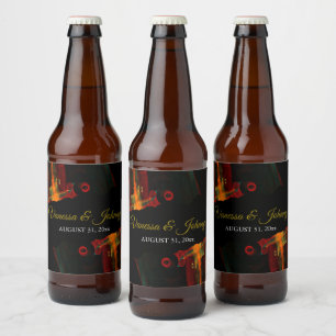 Elegant Classic Modern Trendy Pattern #903 Wedding Beer Bottle Label