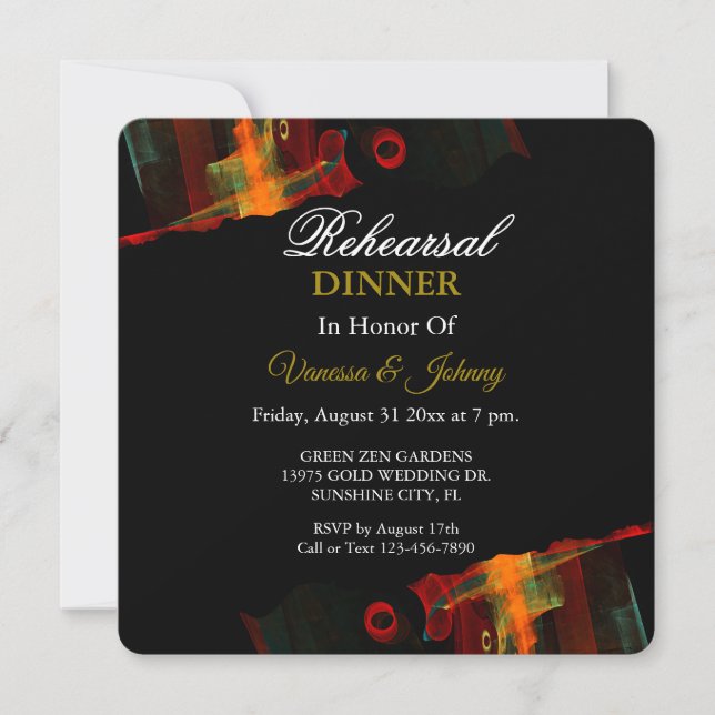 Elegant Classic Modern Trendy Pattern #903 Wedding Invitation (Front)