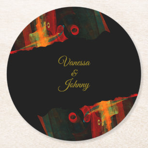 Elegant Classic Modern Trendy Pattern #903 Wedding Round Paper Coaster