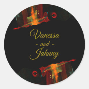 Elegant Classic Modern Trendy Pattern #903 Wedding Round Sticker