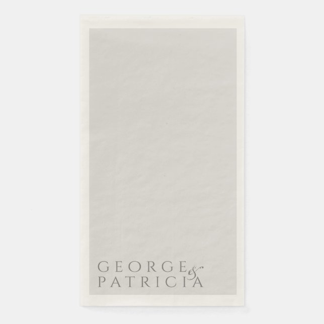 Elegant Classic Modern Typography Gray Wedding Napkin (Front)