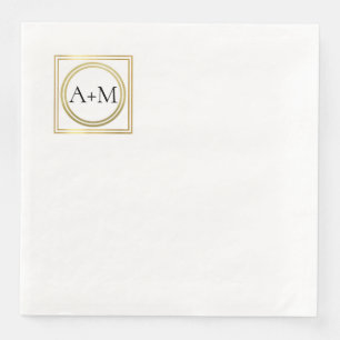 Elegant classic modern Wedding Monogram Napkin