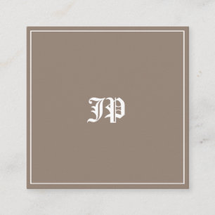 Elegant Classic Monogram Design Trendy Plain Square Business Card