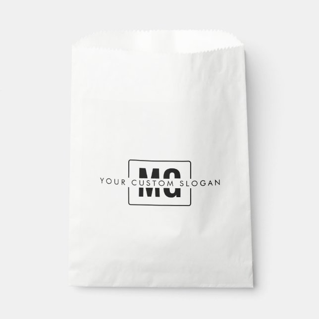 Elegant Classic Monogram Thank You Branded Party Favour Bag (Front)