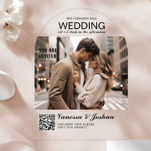 Elegant, Classic, Monogram, Wedding, Arch, Photo Acrylic Invitations