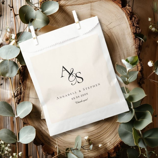Elegant, Classic, Monogram, Wedding Favour Bag (Creator Uploaded)