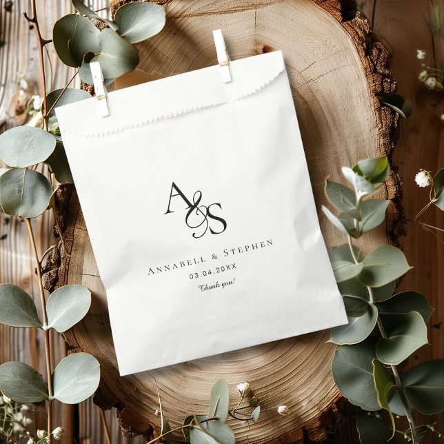 Elegant, Classic, Monogram, Wedding Favour Bag (Creator Uploaded)