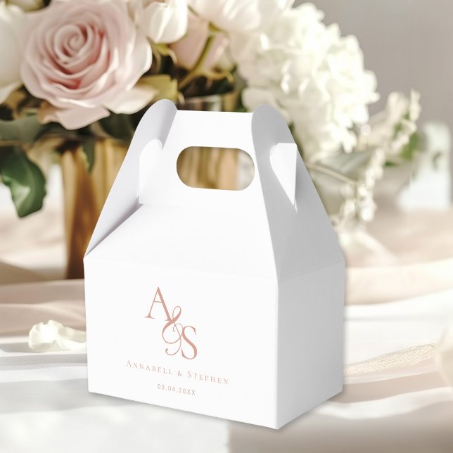 Elegant, Classic, Monogram, Wedding Favour Box (Elegant, Classic, Monogram, Ampersand, White, Wedding Favor Boxes. With your Monogram, Name & Date.)
