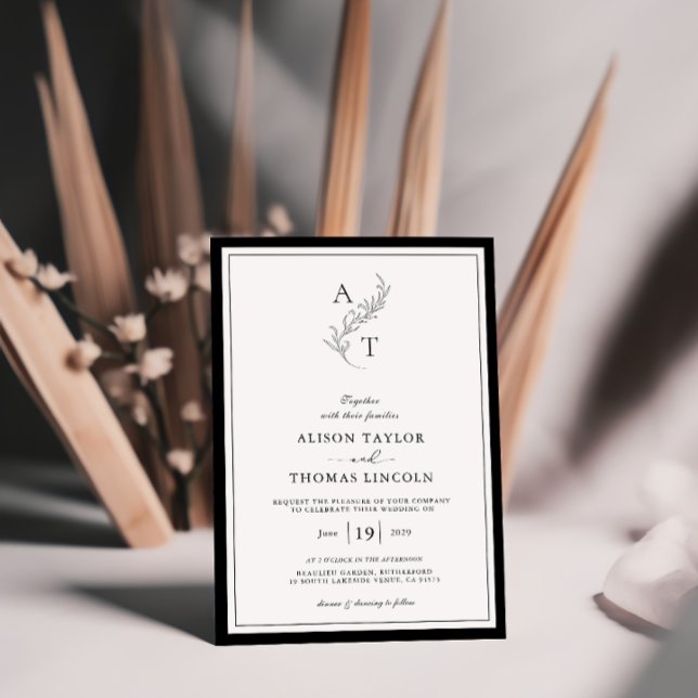 Elegant | Classic Monogram Wedding Frame  Invitation (Creator Uploaded)