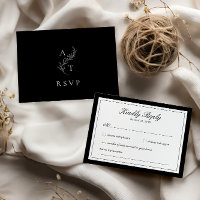 Elegant | Classic Monogram Wedding RSVP Card