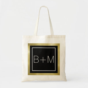elegant classic monogram, weddings tote bag