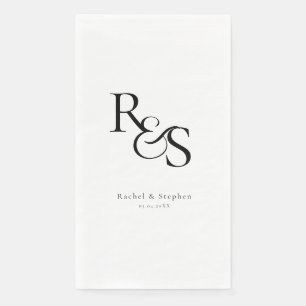 Elegant Classic Monogram White Wedding Napkin