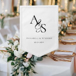 Elegant, Classic, Monogram, White, Wedding Pennant<br><div class="desc">Elegant,  Classic,  Monogram,  White,  Wedding Pennant with your names & date.</div>