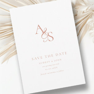 Elegant, Classic, Monogram, White, Wedding Save The Date