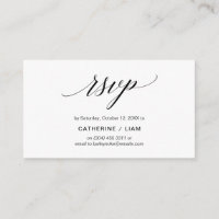 Elegant Classic, Navy Blue Script, Party RSVP
